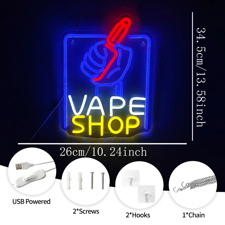 LED Neon Lights Business Windo - مراجعة Vaping Store وسعره