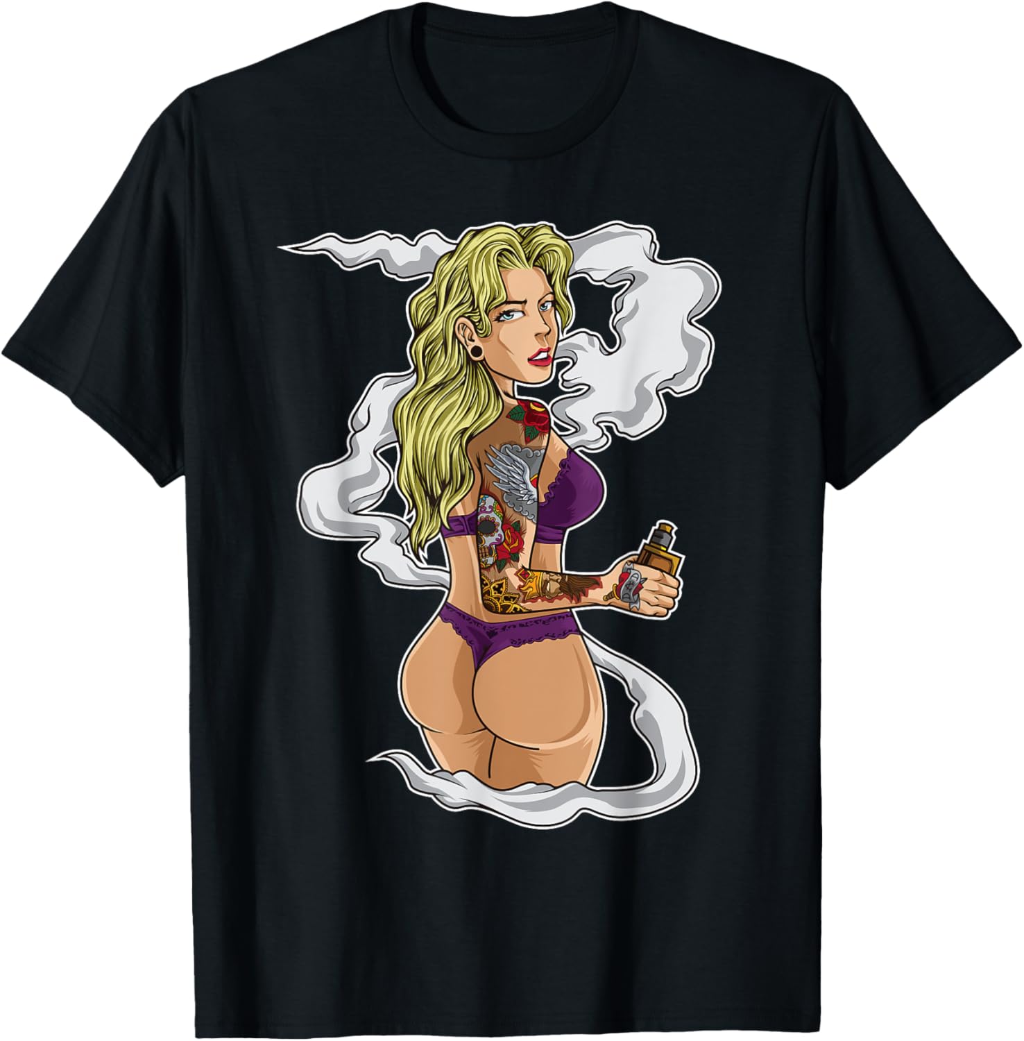 Tattooed Vaping Girl Graphic T - مراجعة Vaping Shop وسعره