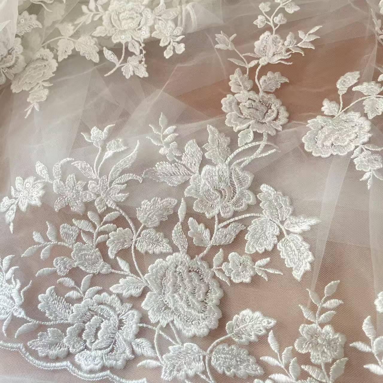 French Embroidered Lace Fabric - مراجعة Dry Herb Vaping Accessories وسعره