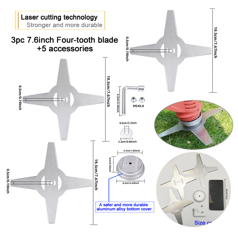 3Pc 7.6-Inch Four-Tooth Lawn M - مراجعة Dry Herb Vaping Accessories وسعره